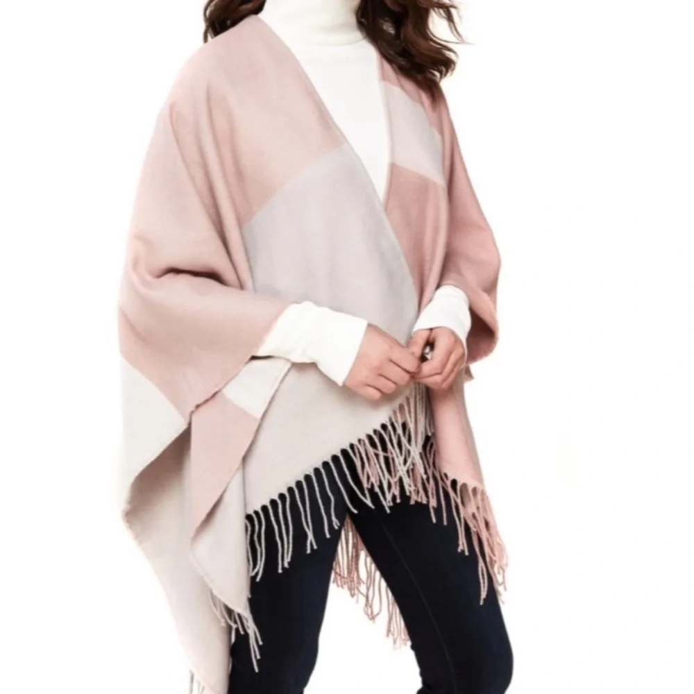 NWT Sonia & Kyo Colorblock Scarfigan Ruana